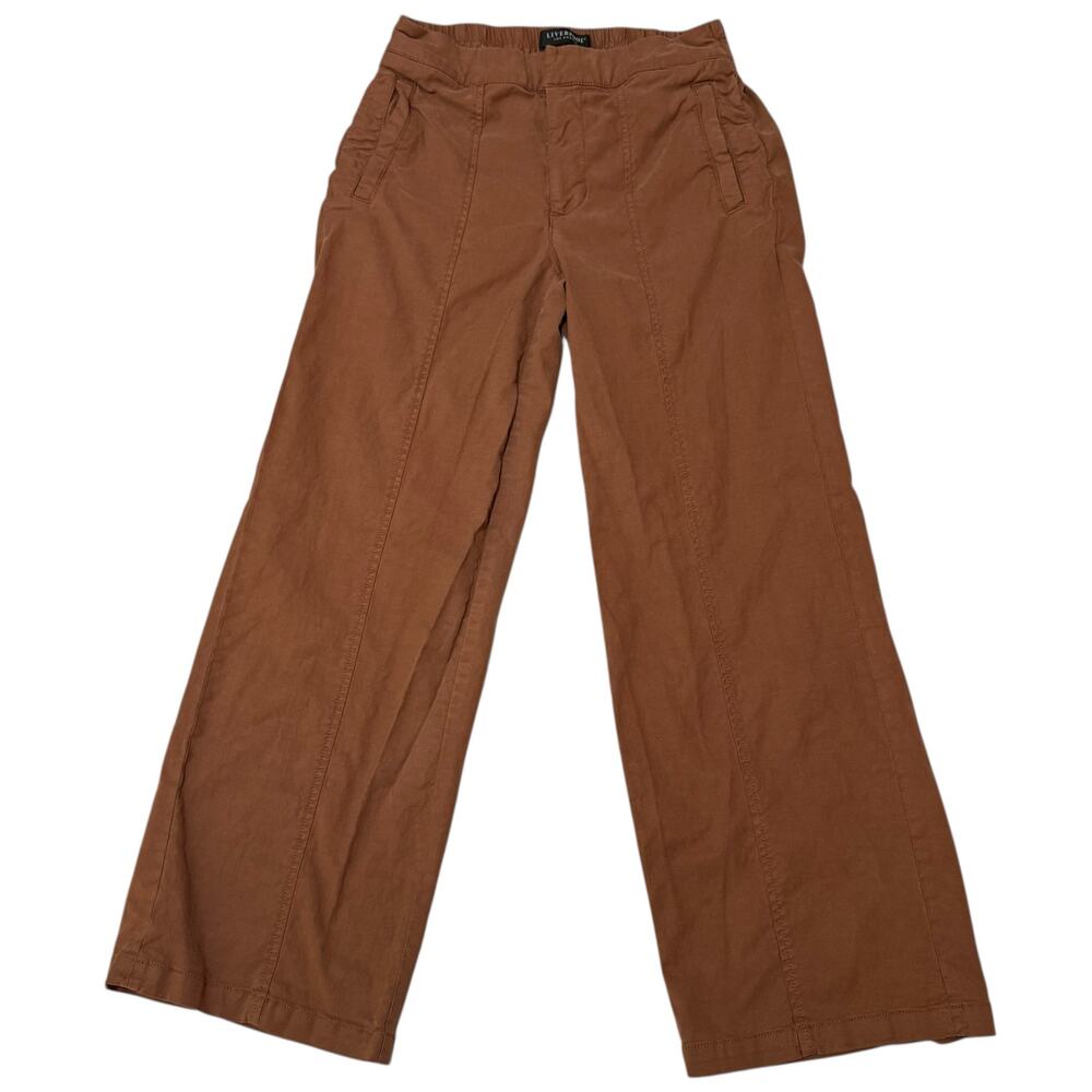 Liverpool Wide Leg Trouser Pants Elastic Back Waistband Mocha Brown Size 2 / 26
